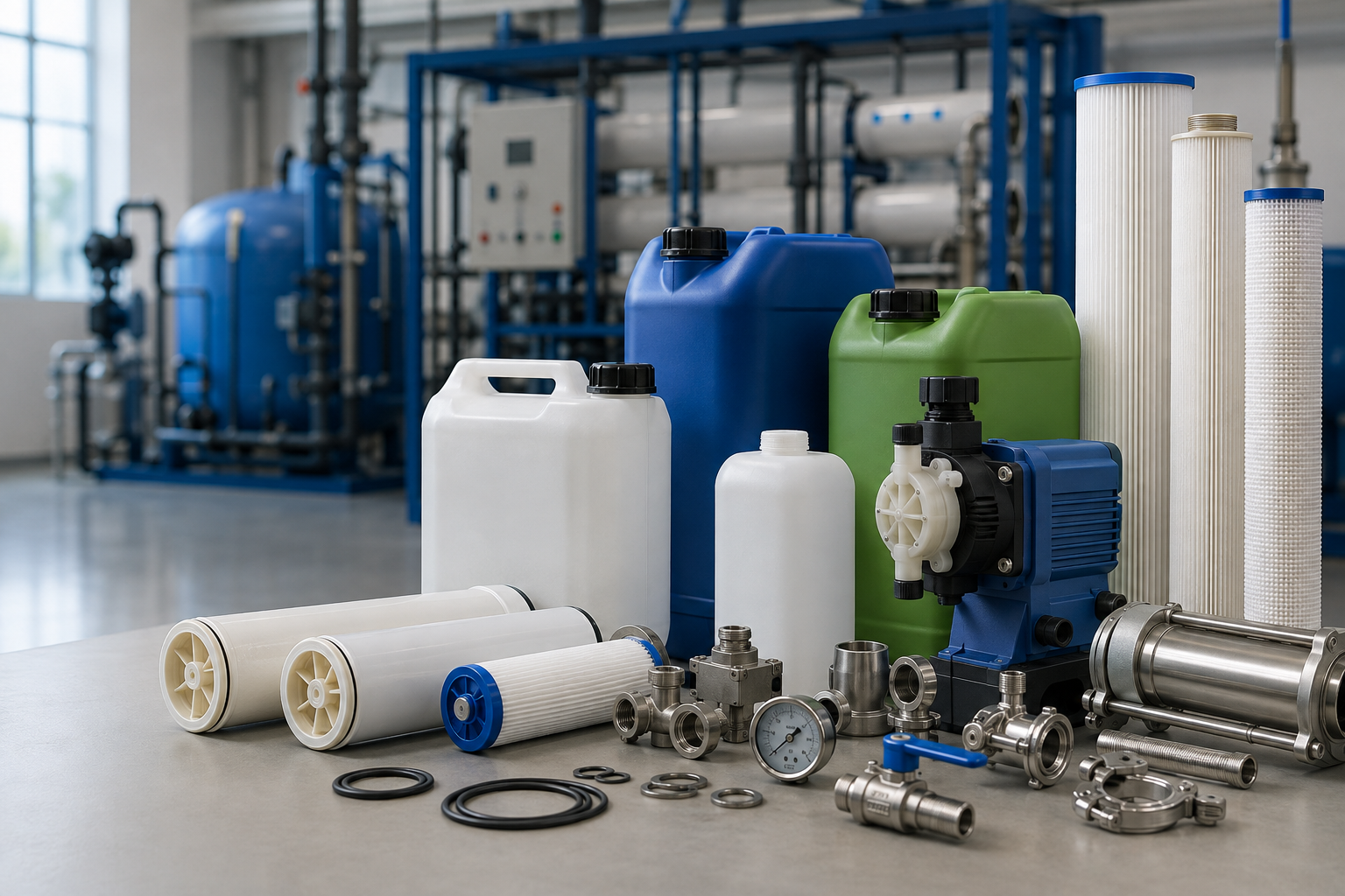 Water treatment equipment and plant support components